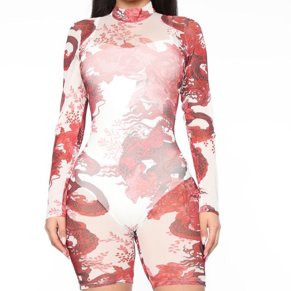 Fashion Nova Mesh Romper